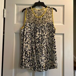 Kate spade top 100% viscose with front and back yoke 100% silk